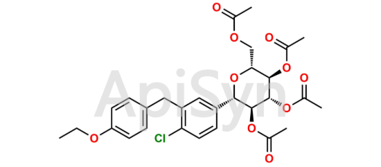 Picture of (2R,3R,4R,5S,6S)-2-(acetoxymethyl)-6-(4-chloro-3-(4-ethoxybenzyl)phenyl)tetrahydro-2H-pyran-3,4,5-triyl triacetate